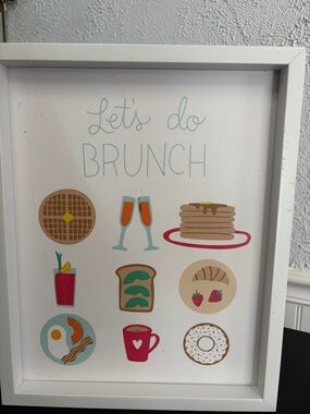 Banana Republic Framed Brunch Print in White, Tan, Yellow, Orange, Aqua
